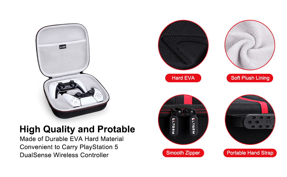 L LTGEM Carrying Case for PlayStation 5 PlayStation 4 Xbox One Xbox Series X Switch Wireless Controller Digital Console Portable Travel Bag (Case Only) - Grey 11 game controller case for PS5 PS4 XBOX Switch Digital Console