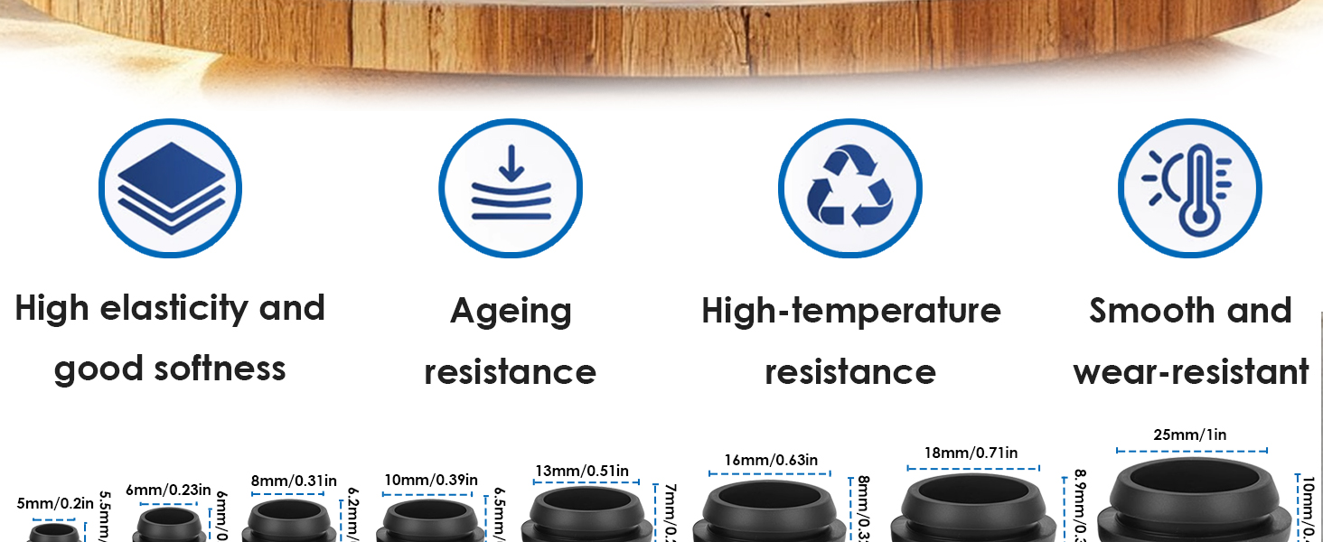 Rubber Plugs for Round Holes