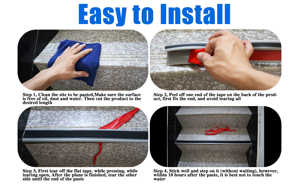 BETLEX Stair Pads Stair Nosing Edge Trim Strips Rubber Step Protector SelfAdhesive Non