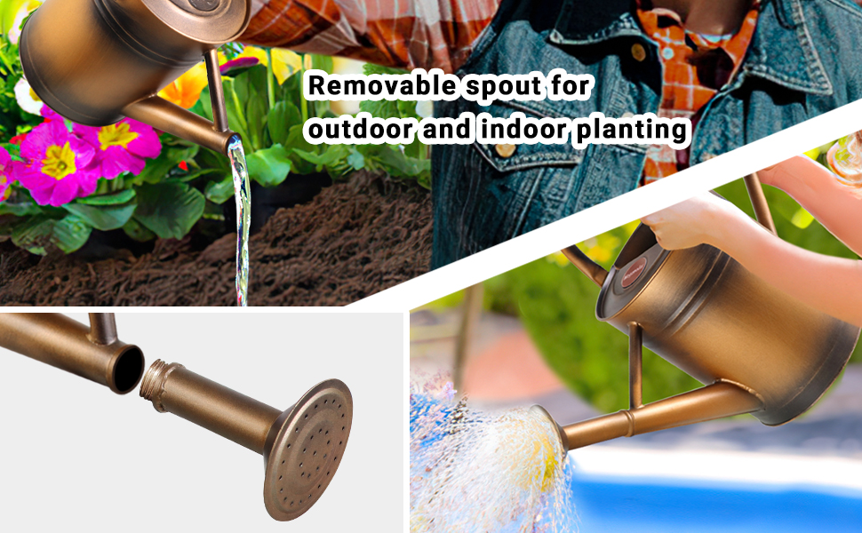 Our metal watering can is ideal for outdoor and indoor planting