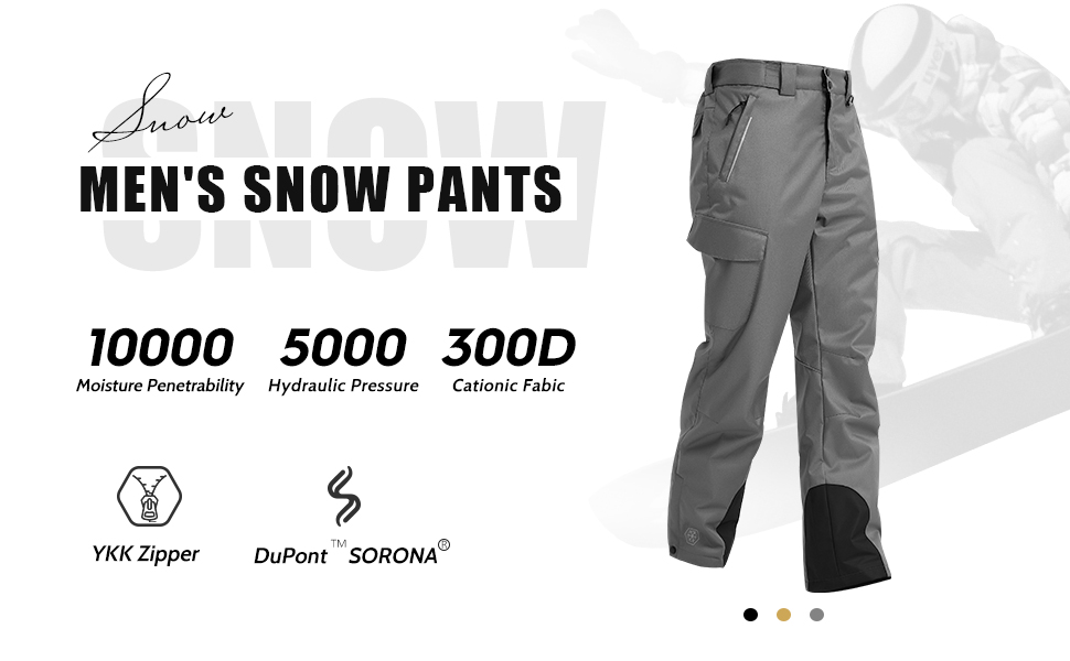 MARKERWAY Mens Snow Pants Skiing Pants Warm Professional Snowboarding Pants