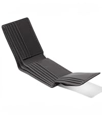 Leatherology Black Onyx Men's Bifold Wallet with Card Flap