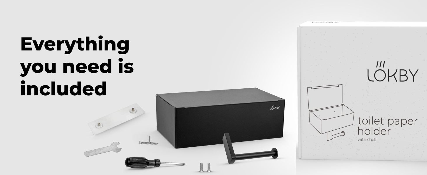 LOKBY Toilet Paper and Wipes Holder Black Toilet Paper Holder with