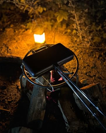 camping equipment; campfire pie iron