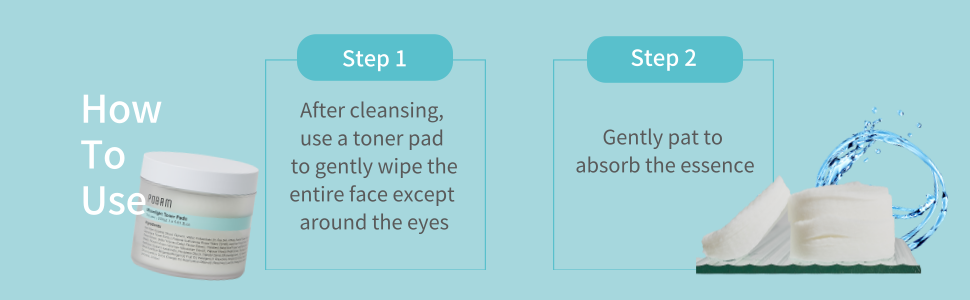 How to use mild presoaked tonerpad wipe gently
