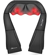 Snailax Shiatsu Neck and Shoulder Massager - Back Massager with Heat, Deep Kneading Electric Mass...
