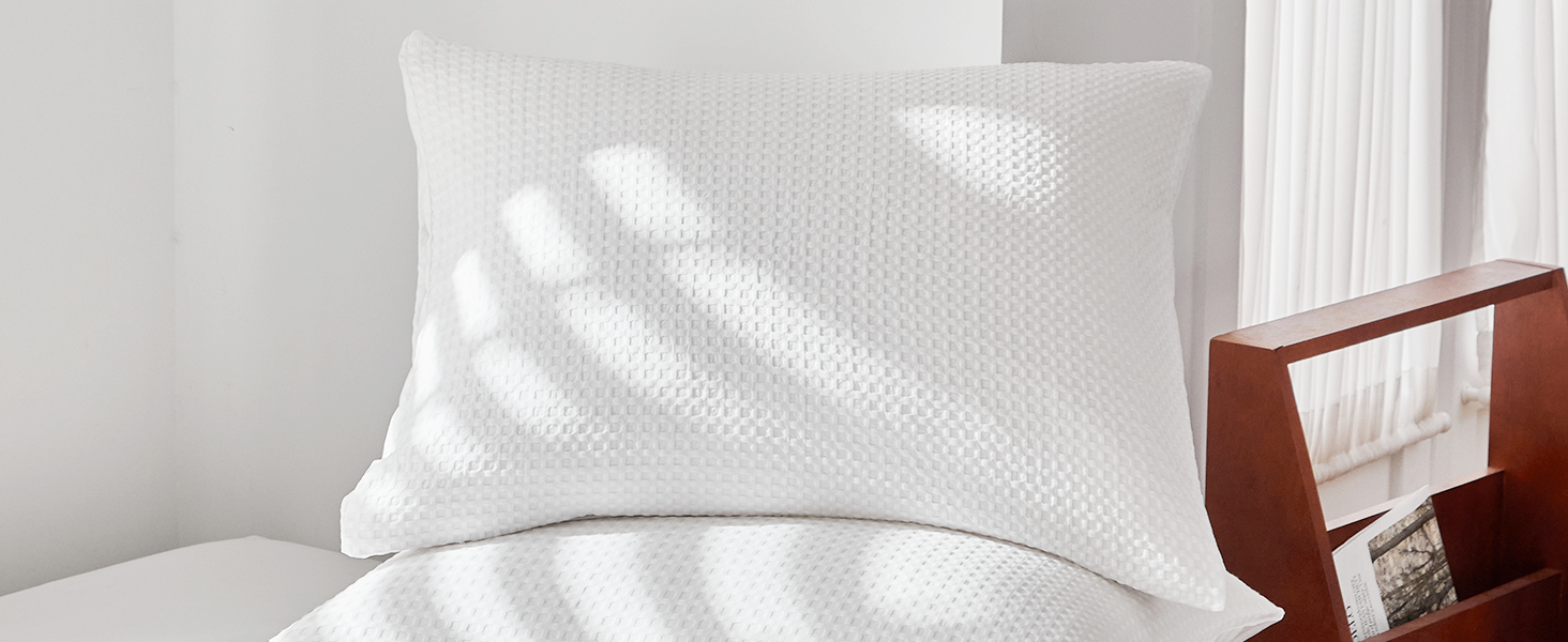 WARMDERN White Comforter Set King Size Waffle Weave Lightweight Bedding Comforter