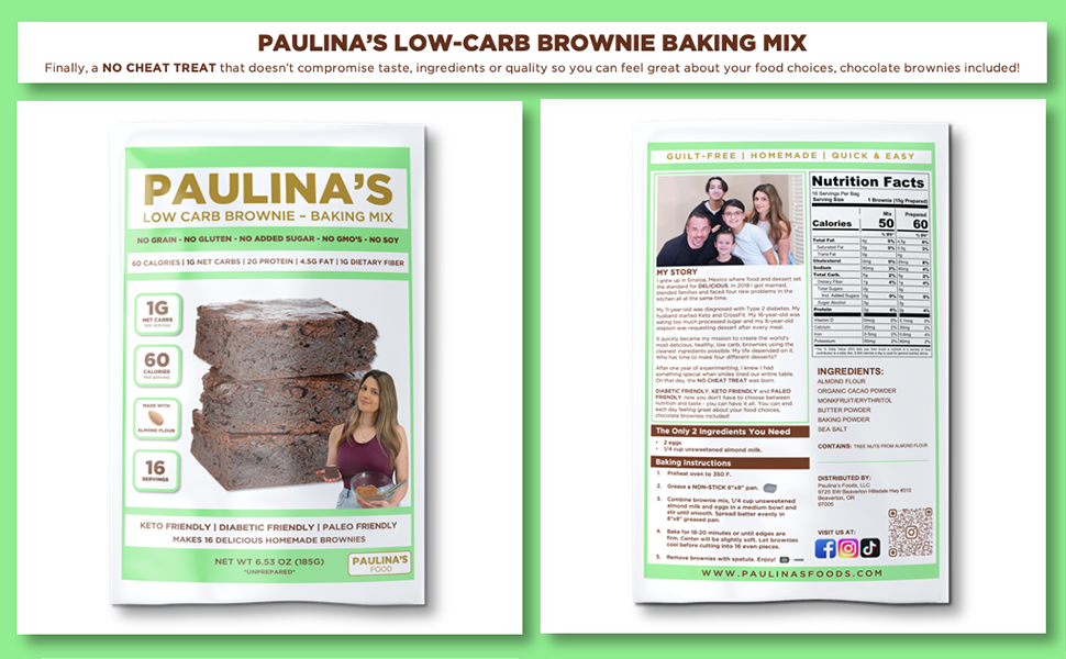 Paulina's Low Carb Brownie Fudgy Baking Mix