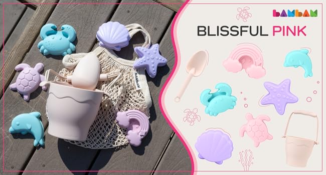 BAMBAM Baby Beach Bucket Toy Set for Summer &amp; Outdoors for Babies, Toddlers, Kids