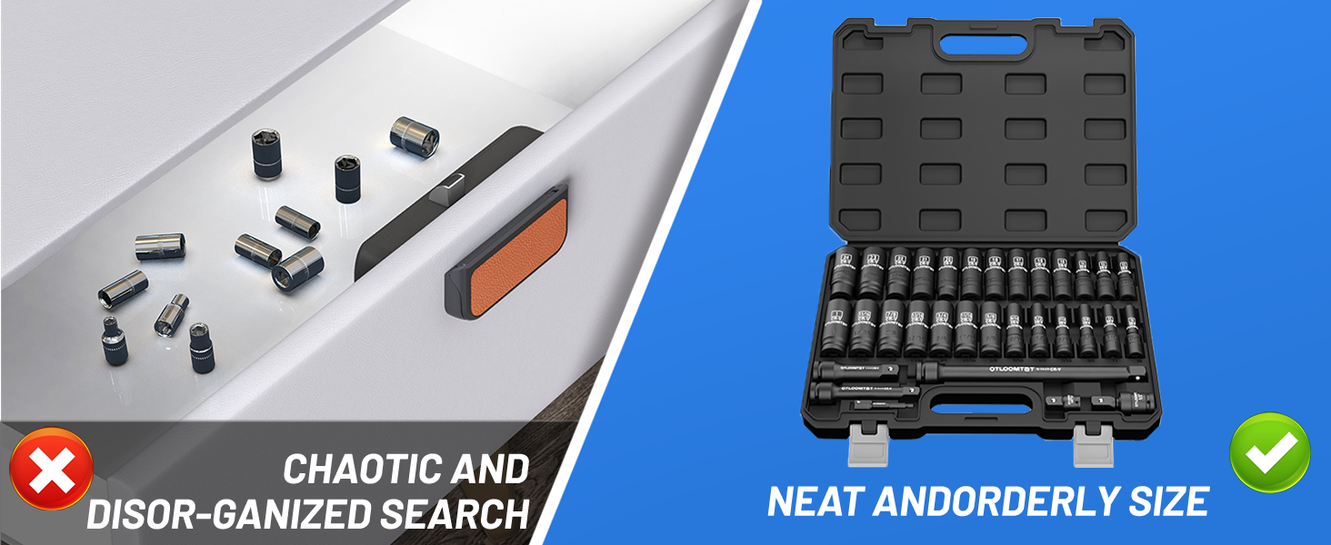 All sockets are neatly organized in a durable packout case for easy transport and retrieval