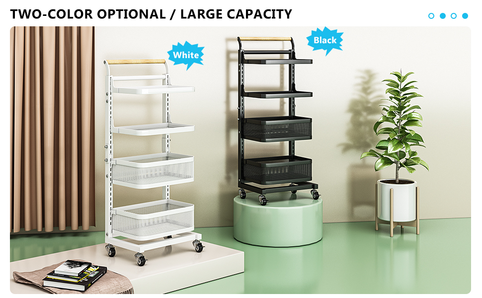 7 code 4 Tier Rolling Utility Cart, Multifunctional