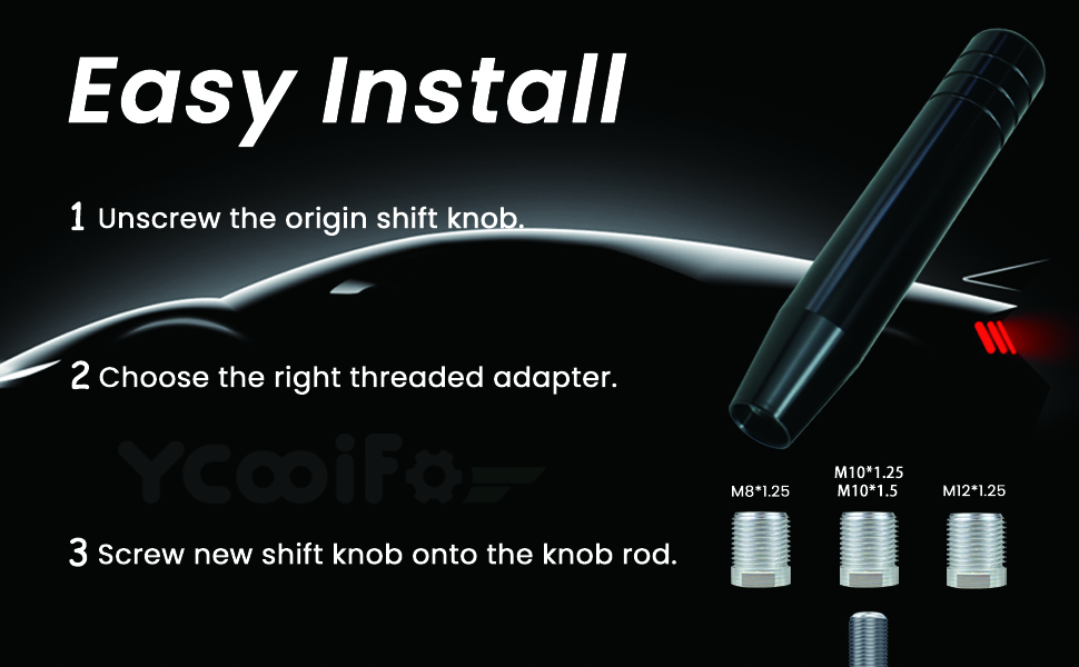 YCooiFo Long Shift Knob, 7.08" Car Lightweight Shifter Knob