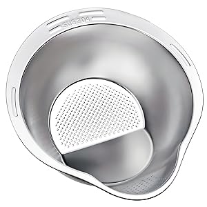 rice drainer strainer; rice strainer bowl; rice washing bowl and strainer; rice rinsing bowl