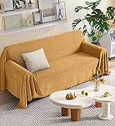 KinCam Couch Cover, Washable Sofa Cover Jacquard Woven Sectional Couch Cover, 1-Piece Tassel Furn...