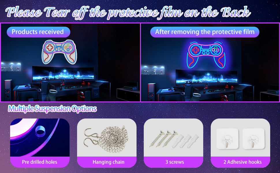 JJY Gamer Neon Sign for Bedroom Decor Game Controller