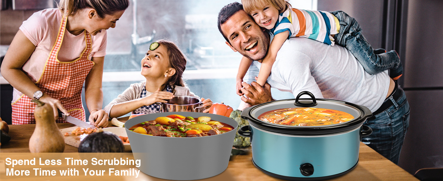 Silicone Slow Cooker Liners fit CrockPot 78 Quart Oval