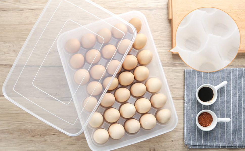 ZENFUN 3 Pack 34 Grid Egg Box Holder for Refrigerator