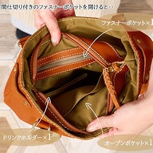 Amazon | [ZUCCHERO] バッグ レディース 本革 あおり ズッケロ