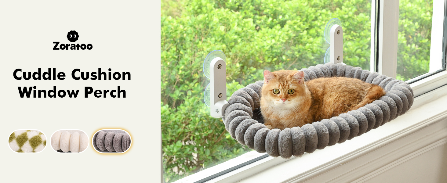 Stripes Cushion Window Perch 52 Gray a+(1)