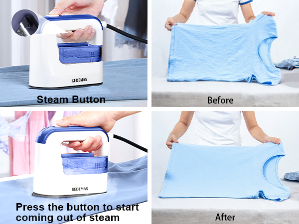 Kedemas steamer iron for clothes handheld mini size