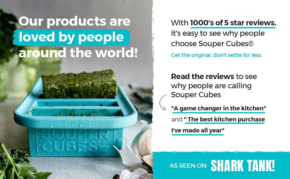 Souper Cubes 1/2 Cup Silicone Freezer Tray With Lid Easy