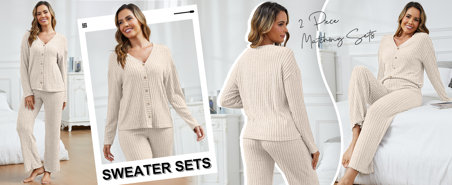 Women 2 Piece Lounge Pajamas Sets