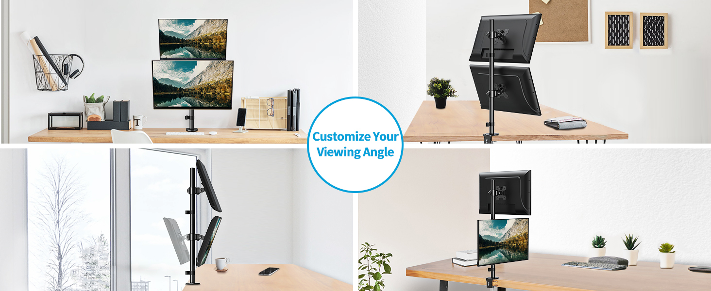 MOUNTUP Dual Monitor Stand, Vertical Monitor Mount for 2