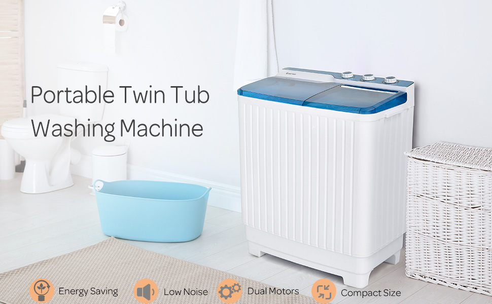 Giantex Portable Washing Machine SemiAutomatic, Twin Tub