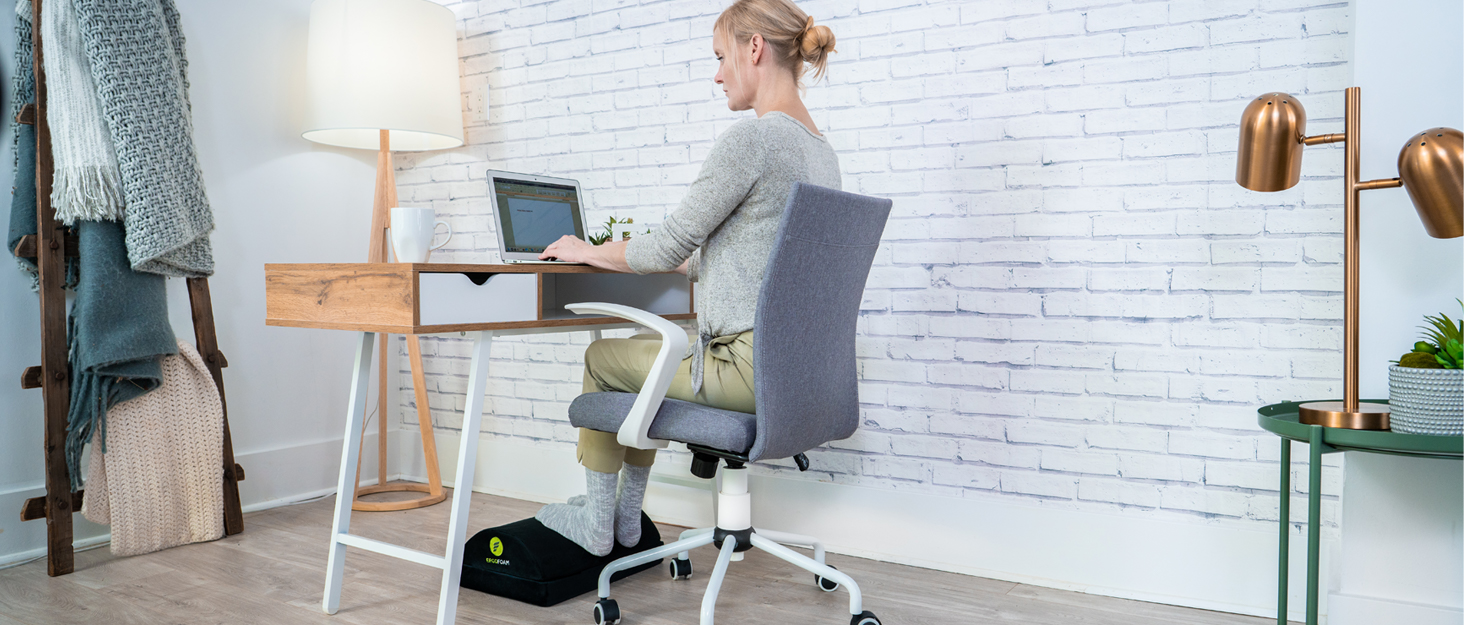 ErgoFoam Ergonomic Foot Rest Under Desk Premium Velvet Soft Foam
