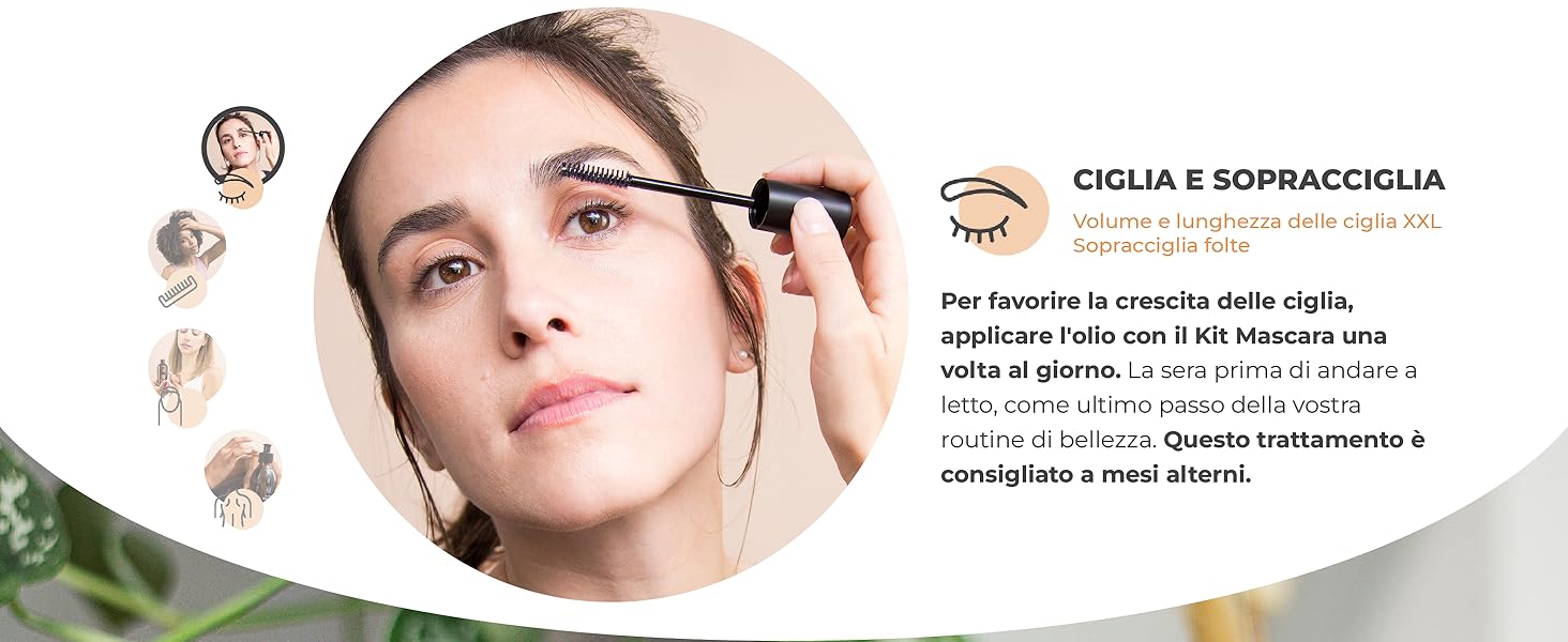 olio per capelli prodotti crescita ricino puro hair growth oil ciglia biologico sopracciglia