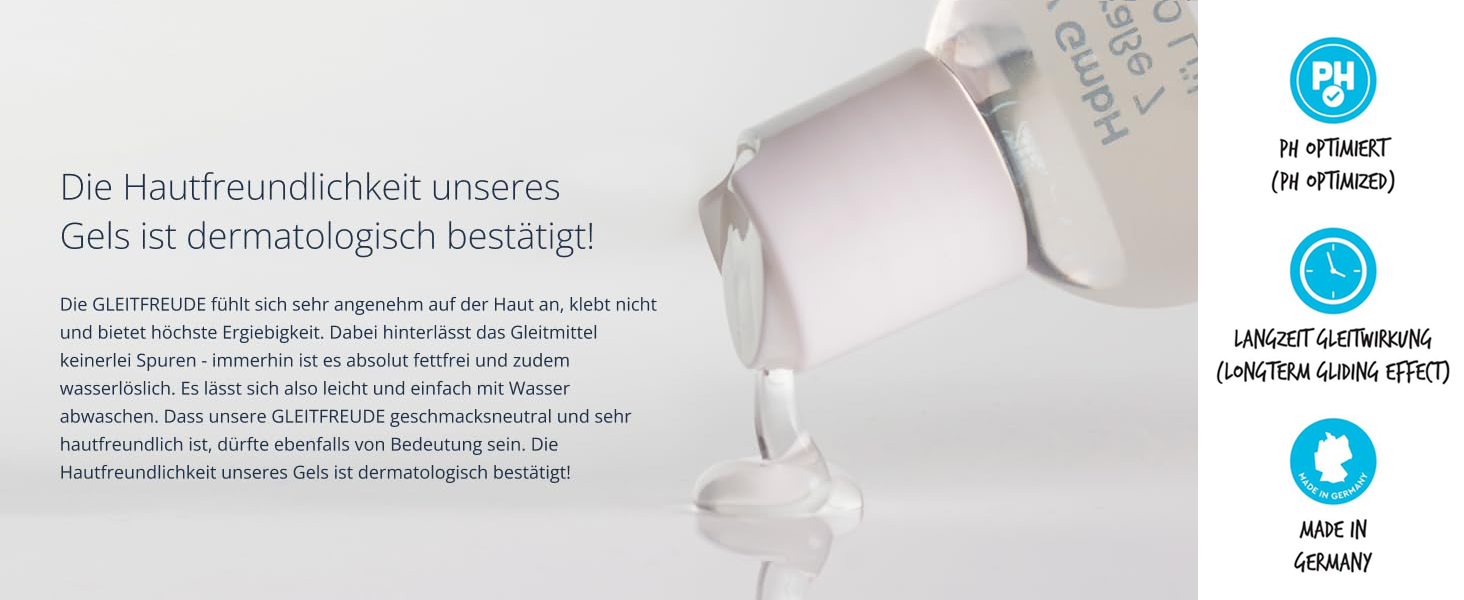 Gleitfreude Lumunu Gleitmittel Wasserbasis Gleitgel Hautfreundlich Kondomverträglich Made in Germany