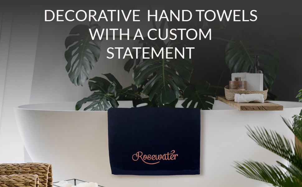 Monogrammed Hand Towel, Size 16" X 26", Custom Embroidered