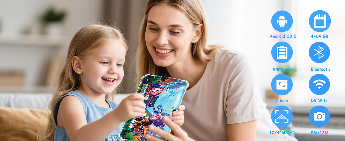 Series of images with blue circular icons containing symbols for different features or functions, overlaid on scenes showing product demonstrations.