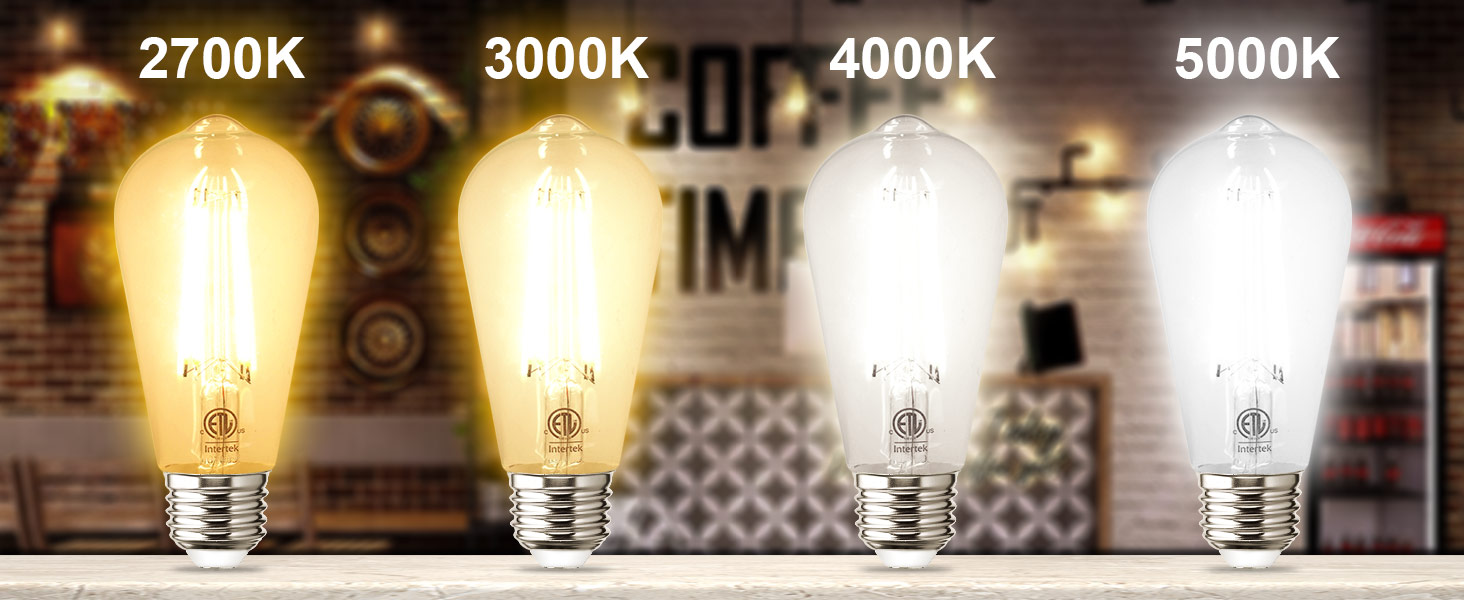 Vintage LED Edison Bulbs E26 Standard Base, Golspark 3000K Soft White