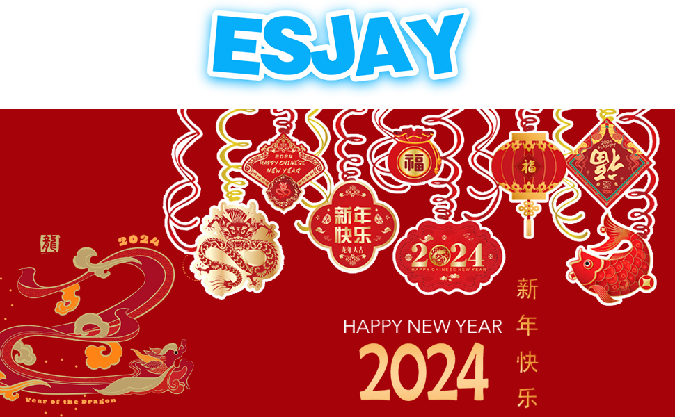 2024 Chinese New Year DecorationsHanging Swirls