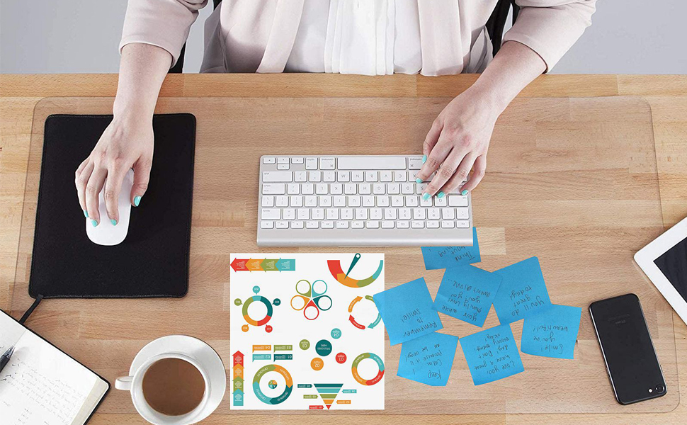 2 Pack Desk Protector Mat Clear Desk Pad On Top of Desks