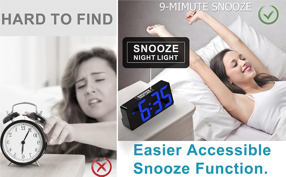 Alarm Clock for Bedroom, 7 In Large Disp... 17 led alarm clock for bedroom