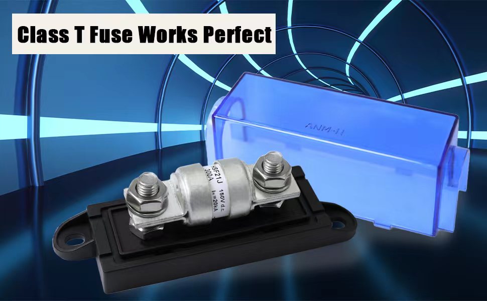 150VDC Class T Fuse with Block, 300 amp Fuse, Class T Fuse