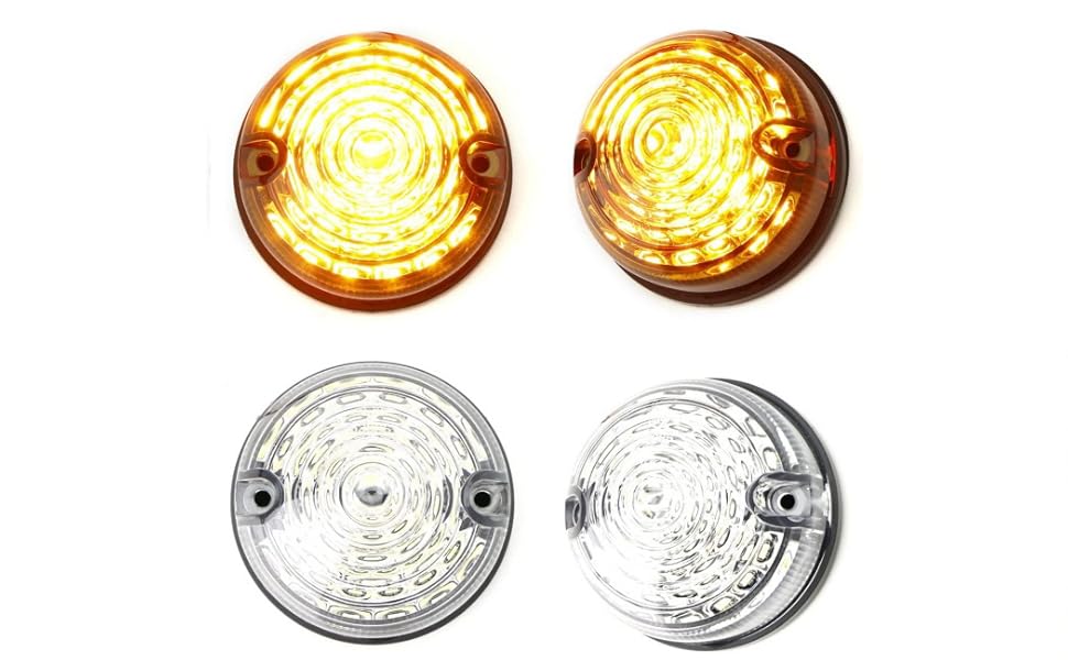 iJDMTOY 12V 70mm Round Dome Shape Flush Mount Clear Lens