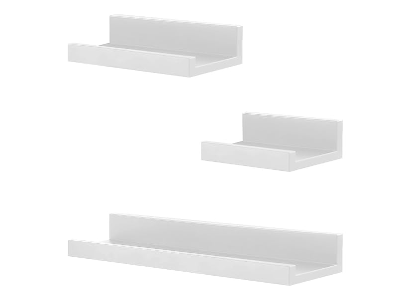GEEZY Set of 3 Floating Wall Shelves Picture Ledge Display Rack Book