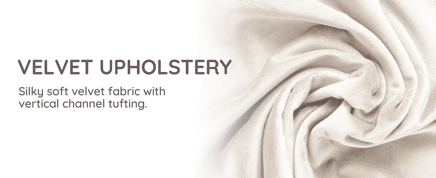 Bed Frame Velvet Fabric Upholstered Footboard strong wood slats