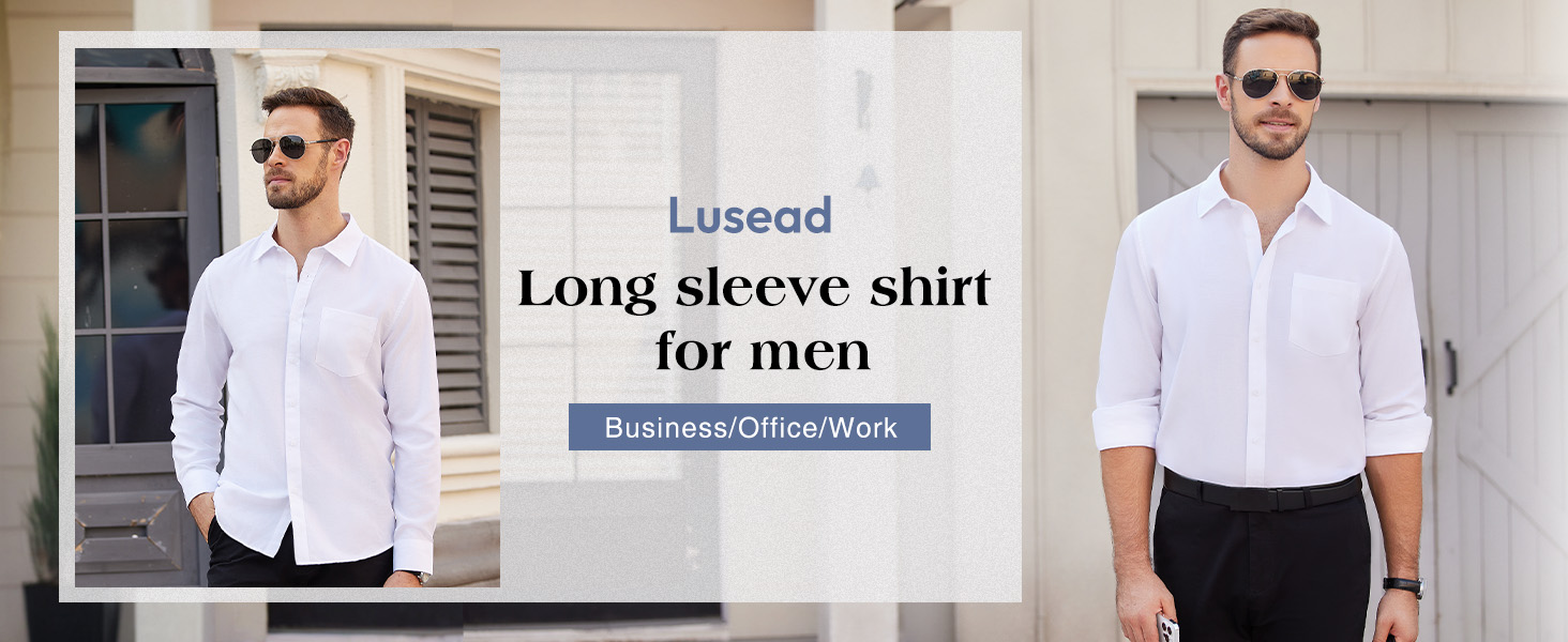 Men&#39;s White Dress Shirt for Business