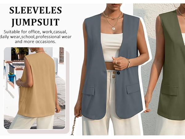 Vest Tops for Women 2025 Dressy Casual Sleeveless Vests