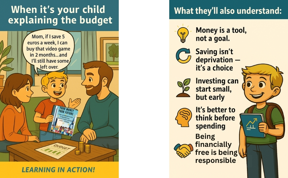 money explained to kids and teens. financial education for teens, youths.