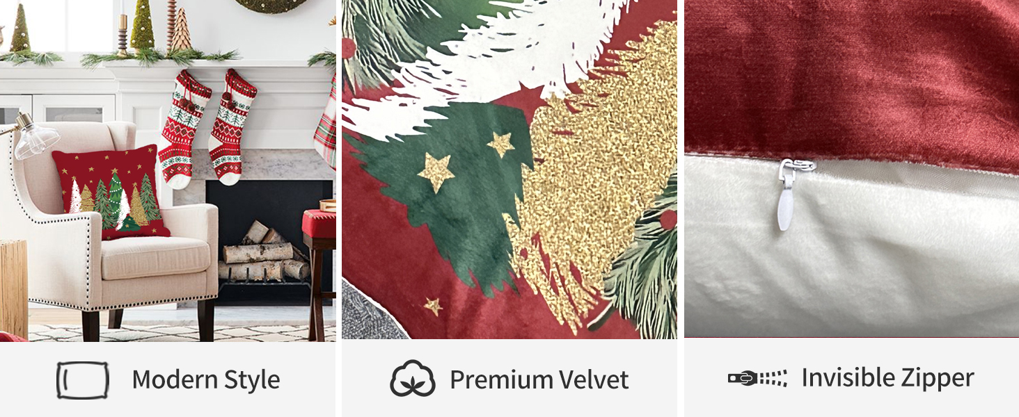 ARGOOFG Christmas Pillow Covers 18x18 Inch Christmas Tree