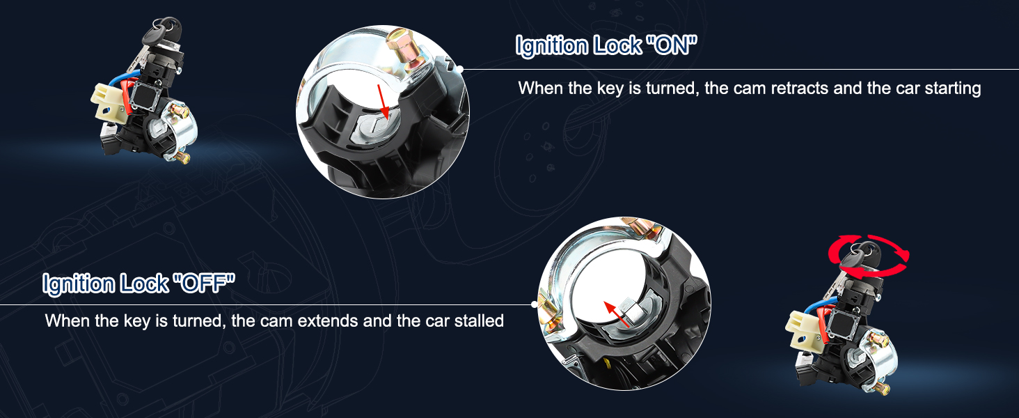 KUTTOLE 81905-M7140 Full Lock Cylinder Set Key Ignition Start Barrel Ignition Lock Cylinder & Key