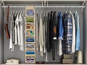 hanging shoe organizer 8-shelf beige