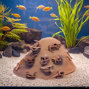 A tranquil underwater scene with a sandy bottom and colorful coral formations, providing a natural b