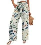 Angerella Womens Wide Leg Pants High Elastic Waist Adjustable Knot Casual Flowy Trousers Business...