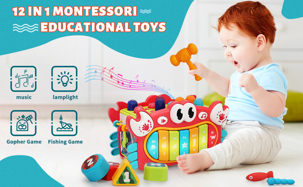 SLTBEH 12 In 1 Baby Montessori Toys for 1 Year Old